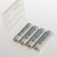 4 AA Eneloop batteries in case