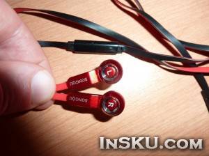 Красивые звучащие наушники SQ-IP 1012 Stylish Powerful Bass Stereo In-Ear Earphone for iPhone/iPad/iPod etc — Black + Red