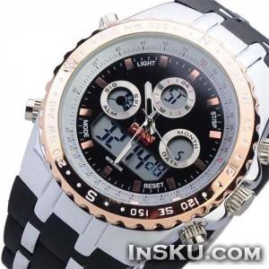 Спортивные часы с аналоговым и электронными циферблатом за 13,98 $. Обзор на InSKU.com