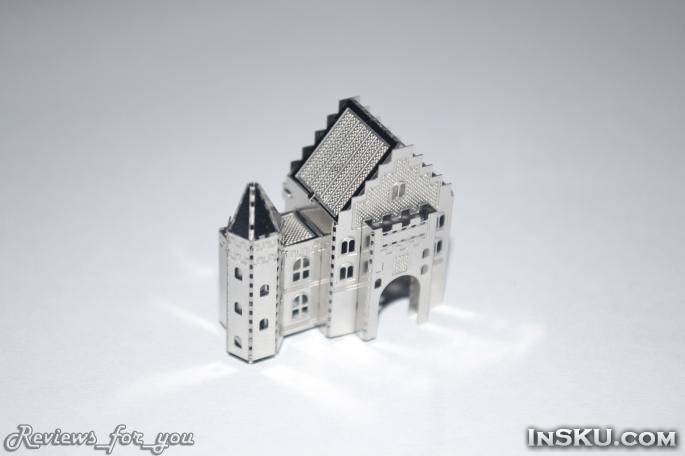 Металлический 3D пазл, маленькая модель 'Замка Нойшванштайн', Neuschwanstein Castle 3D Puzzle. Обзор на InSKU.com