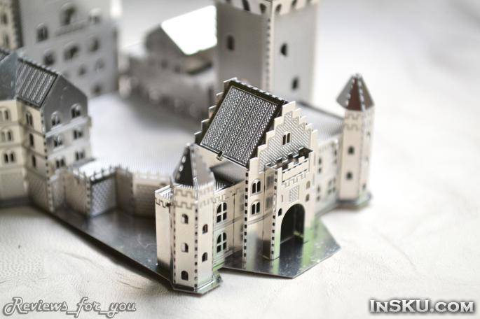 Металлический 3D пазл, маленькая модель 'Замка Нойшванштайн', Neuschwanstein Castle 3D Puzzle. Обзор на InSKU.com