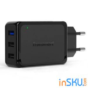 Обзор Tronsmart W3PTA EU - годная зарядка с 3 USB и Qualcomm Quick Charge 3.0. Обзор на InSKU.com
