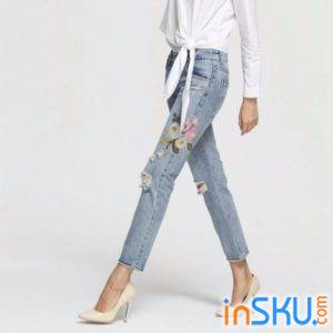 Модные рваные женские джинсы из Алиэкспресс. Обзор на InSKU.com