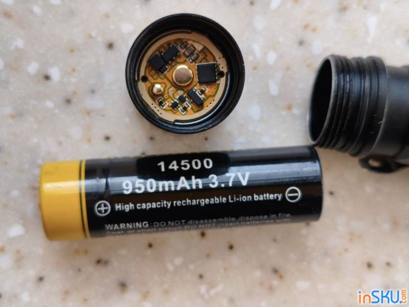 Рисунок №12: Обзор Ripsshine EL1 - EDC фонарь под 14500/АА и 1200lm от XPL Обзор Ripsshine EL1 - EDC фонарь под 14500/АА и 1200lm от XPL. Обзор на InSKU.com