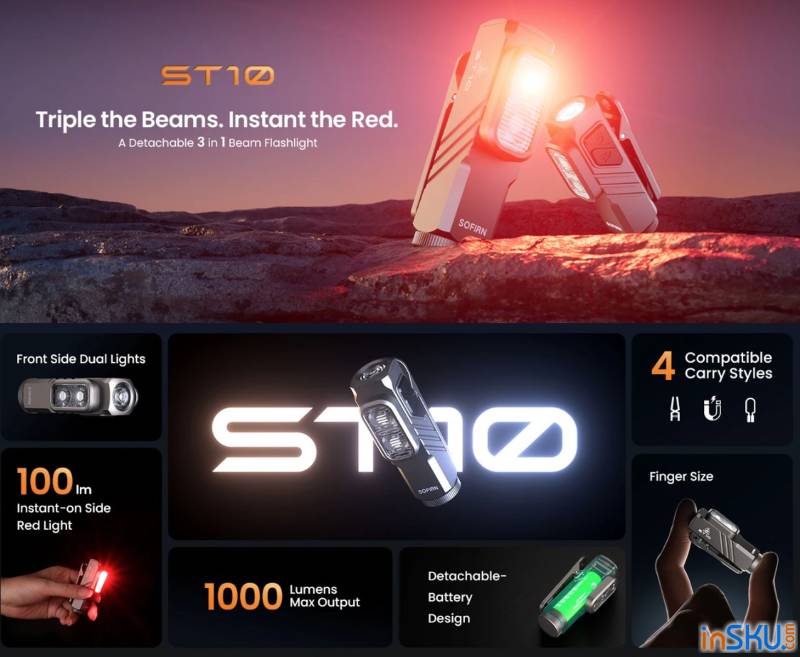 Рисунок №3: Обзор SOFIRN ST10ST10 - компактный мультитопливный фонарь с клипсой/магнитом/красным и боковым светом Обзор SOFIRN ST10ST10 - компактный мультитопливный фонарь с клипсой/магнитом/красным и боковым светом. Обзор на InSKU.com