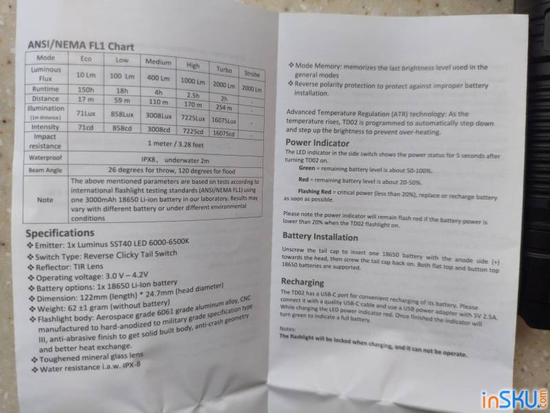 Рисунок №7: Обзор Wurkkos TD02 — компактный "тактический" фонарь на 2000 люмен с зарядкой Type-C Обзор Wurkkos TD02 — компактный "тактический" фонарь на 2000 люмен с зарядкой Type-C. Обзор на InSKU.com