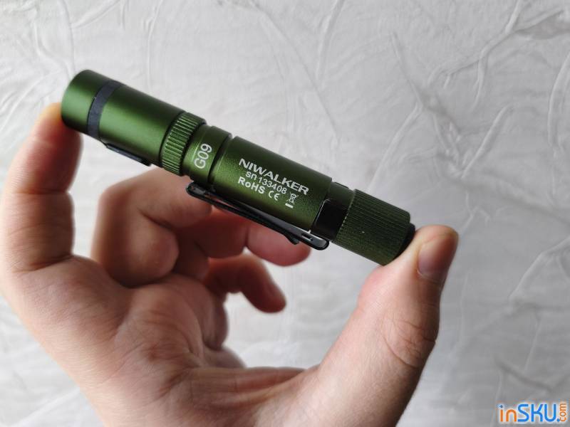 Рисунок №3: Обзор Niwalker G09 - компактный Penlight с необычным управлением и зарядкой USB-C Обзор Niwalker G09 - компактный Penlight с необычным управлением и зарядкой USB-C. Обзор на InSKU.com