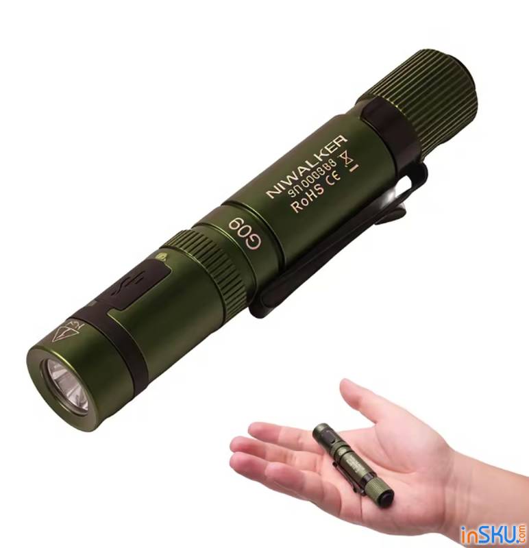 Рисунок №17: Обзор Niwalker G09 - компактный Penlight с необычным управлением и зарядкой USB-C Обзор Niwalker G09 - компактный Penlight с необычным управлением и зарядкой USB-C. Обзор на InSKU.com