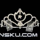 ZX-1069 Elegant Gorgeous Rhinestone Bride Tiara – Silver (Size L)