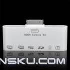 HDMI Camera Connection Kit w/ Composite AV Cable / USB Cable for iPad / iPhone + More - White