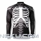 Spakct CSY397B Skeleton Style Bicycle Cycling Long Sleeves Jersey - Black + White (Size L)