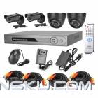 D-S161 4-CH H.264 Linux OS Security Surveillance DVR w/ 4 CMOS CCTV Cameras Set