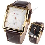 (CURREN)Cool Synthetic Leather Band Quartz Watch Wrist Watch Timepiece Chronometer for Men Male Boys