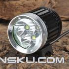 UltraFire 3 x Cree XM-L T6 1400lm 4-Mode White Bicycle Lamp – Black + Silver (4 x 18650)