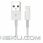 Lightning 8-Pin Male to USB Data / Charging Cable w/ Original IC for iPhone 5 - White (95cm)