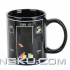 YSDX-701 Building Block Pattern Color Changing Ceramic Mug - Black + White