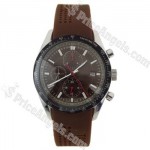 Designer’s Classic Style Rubber Band Men’s Mechanical Wrist Watch with Date/Weekday Display-Coffee