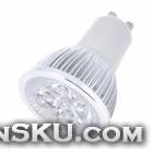 Dimmable GU10 4W 400lm 110V3500K Warm Light 4-LED Lamp- Silver (AC 110V)