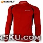 NUCKILY NJ600-L Bike Cycling Polyester Long Sleeve Riding Jersey - Red (Size XL)