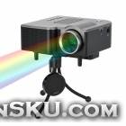 Mini HD Home LED Multi-Media Projector w/ SD / AV / USB / 3.5mm Jack - Black + Deep Grey