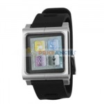 LunaTik Silicone Watch Band Aluminium Case Protective Cover for Apple iPod Nano 6(Silver)