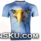 3D Olecranon Style Short Sleeve T-shirt for Men - Light Blue (Size-XXXL)