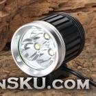 YP-3054 3 x Cree XM-L T6 2400lm 4-Mode White Bicycle Headlamp - Black + Silver (4 x 18650)