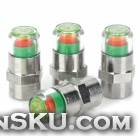 Olinton AT2019 Universal Tire Pressure Warning Monitoring Indicator Valve Caps - Silver (4 PCS)