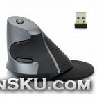 DELUX M618GX 2.4GHz Wireless Vertical Laser Mouse – Black + Grey (2 x AAA)