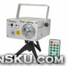 S014 Red + Green + Blue + Yellow Light 1W LED Laser Stage Lighting - Silver (US Plug / 110~240V)