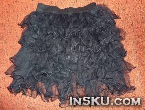Черная «пушистая» юбка… или Gorgeous Solid Color Elastic Band Waist Net Yarn Layered Skirt For Women