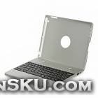 M3 Wireless Bluetooth v2.0 Flip-Open Power Bank 82-Key Keyboard for iPad 2 / 3 / 4 - Silver Grey
