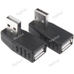 90 Degrees Right Angle USB 2.0 Type A Male to USB 2.0 Type A Female Adapter Extender Converter — 2Pcs