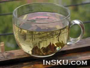 Белый чай + стеклянный чайник с iHerb