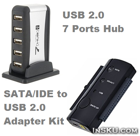 USB Hub and SATA/IDE USB Adapter. Обзор на InSKU.com