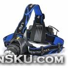 SingFire SF-536 Cree XM-L T6 800lm 3-Mode White Zooming Headlamp - Black + Silver (2 x 18650)