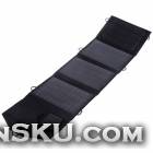 14W Dual Output Foldable Portable Solar Panel Charger - Black