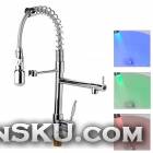 Modern LED Color Changing Chrome Finish Kitchen Faucet Water Tap