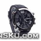 V6 Super Speed V0155 Men Silicone Band Analog Quartz Wrist Watch - Black + White
