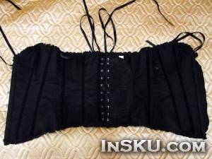 Корсет Simple Style Button Closure Bustier Panty Set - Black. Обзор на InSKU.com