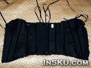 Корсет Simple Style Button Closure Bustier Panty Set - Black. Обзор на InSKU.com