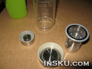 380ml Leakproof Transparent Travelling Water Tea Glass Bottle - Green. Обзор на InSKU.com