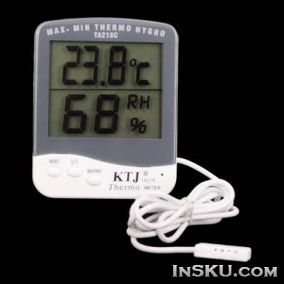 Термометр, гигрометр с выносным датчиком и большими цифрами. Обзор на InSKU.com
