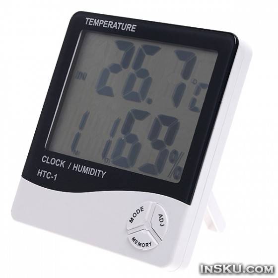 Дешевый бытовой измеритель почти всего - HTC-1 (термометр/гигрометр/часы). Обзор на InSKU.com