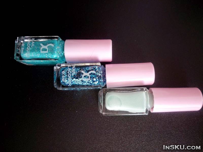 3 x 6ml Blue Series Shine Gradient Nail Polish Varnish Shimmering Nail Lacquer. Обзор на InSKU.com