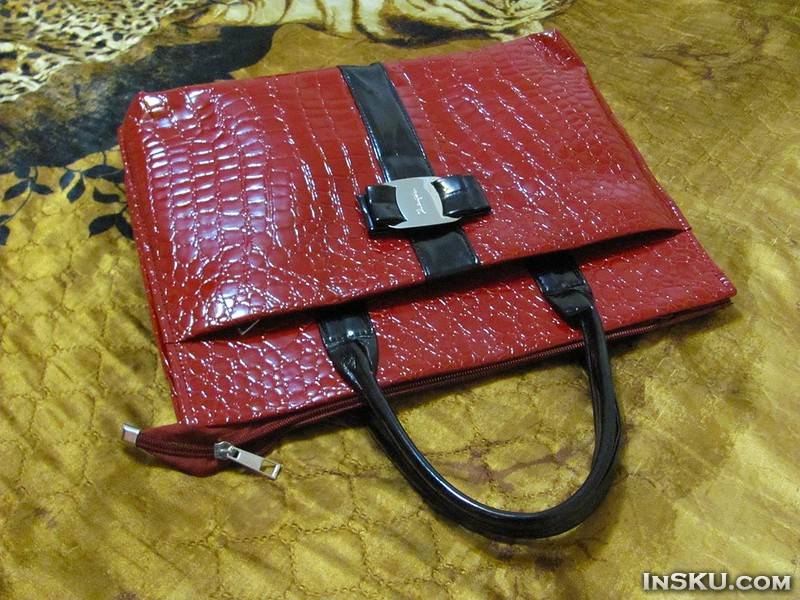 ChinaBuye: Красная женская сумка «под крокодила»