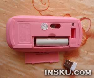 Розовая беспроводная мышь и usb-кабель с сердечком. Обзор на InSKU.com
