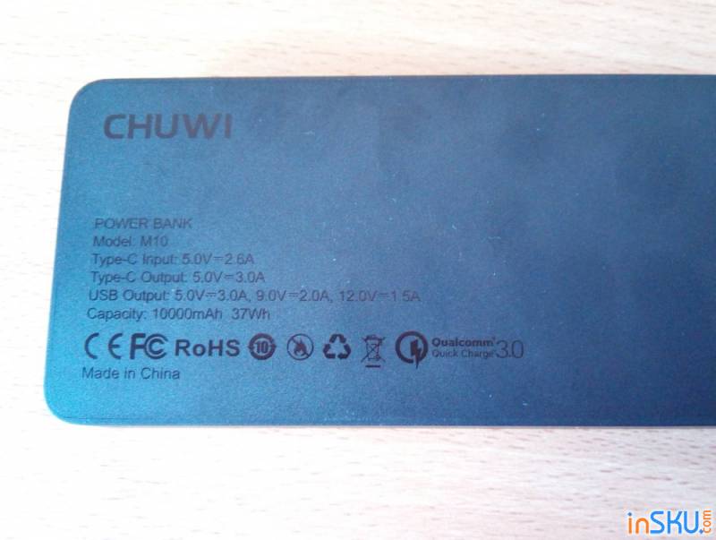 Обзор внешнего аккумулятора от CHUWI - M10 (QC3.0+10000mAh). Обзор на InSKU.com