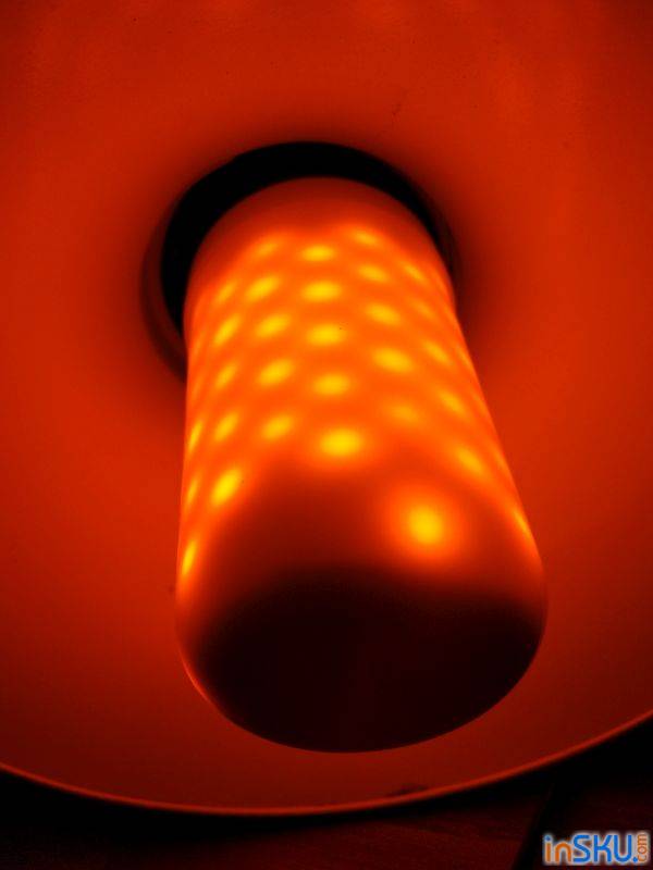 LED лампа-имитатор огня. Теплющая, но с ШИМ. Обзор на InSKU.com