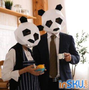 Картонные DIY маски панды - для оооочень терпеливых любителей няшности. Обзор на InSKU.com